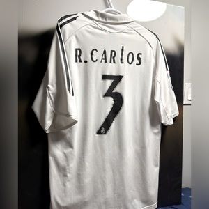 Vintage Real Madrid 2005 Roberto Carlos Home Jersey Men’s Large